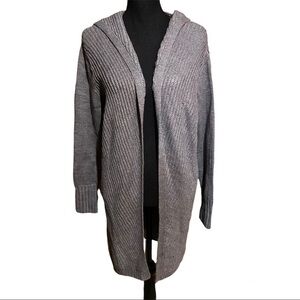 NWT A New Day Gray Hooded Chunky Sweater Open Cardigan Women's S Small
